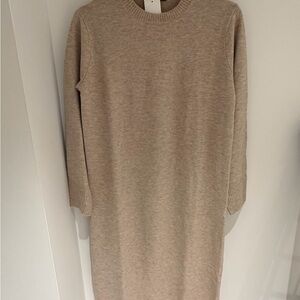 Uniqlo Beige Long Sleeve Dress